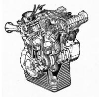 Новый четырехцилиндровый двигатель мотоцикла «Джилера»